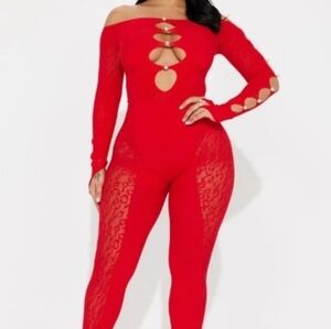 Partially Sheer Stretch Jumpsuit